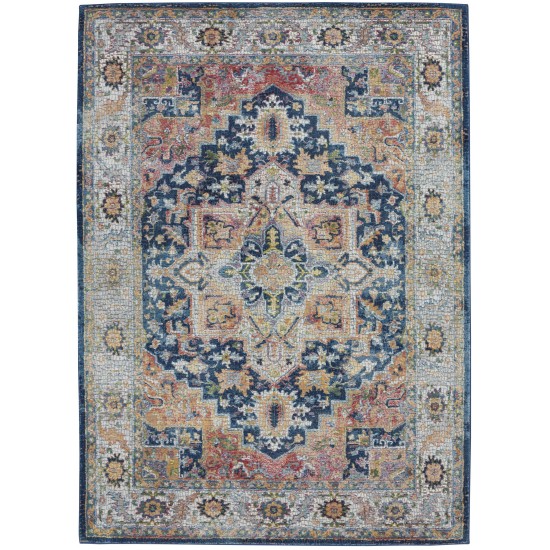 Nourison Ankara Global ANR11 Area Rug, Blue/Multicolor, 4' x 6'