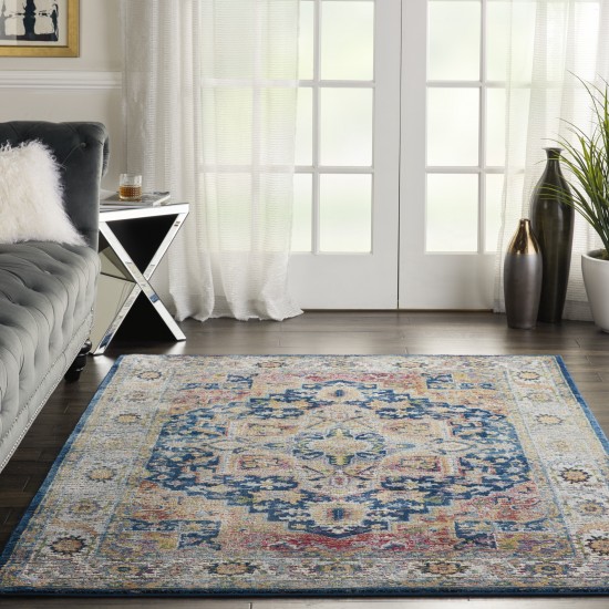 Nourison Ankara Global ANR11 Area Rug, Blue/Multicolor, 4' x 6'