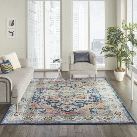 Nourison Ankara Global ANR11 Area Rug, Blue/Multicolor, 7'10" x 9'10"