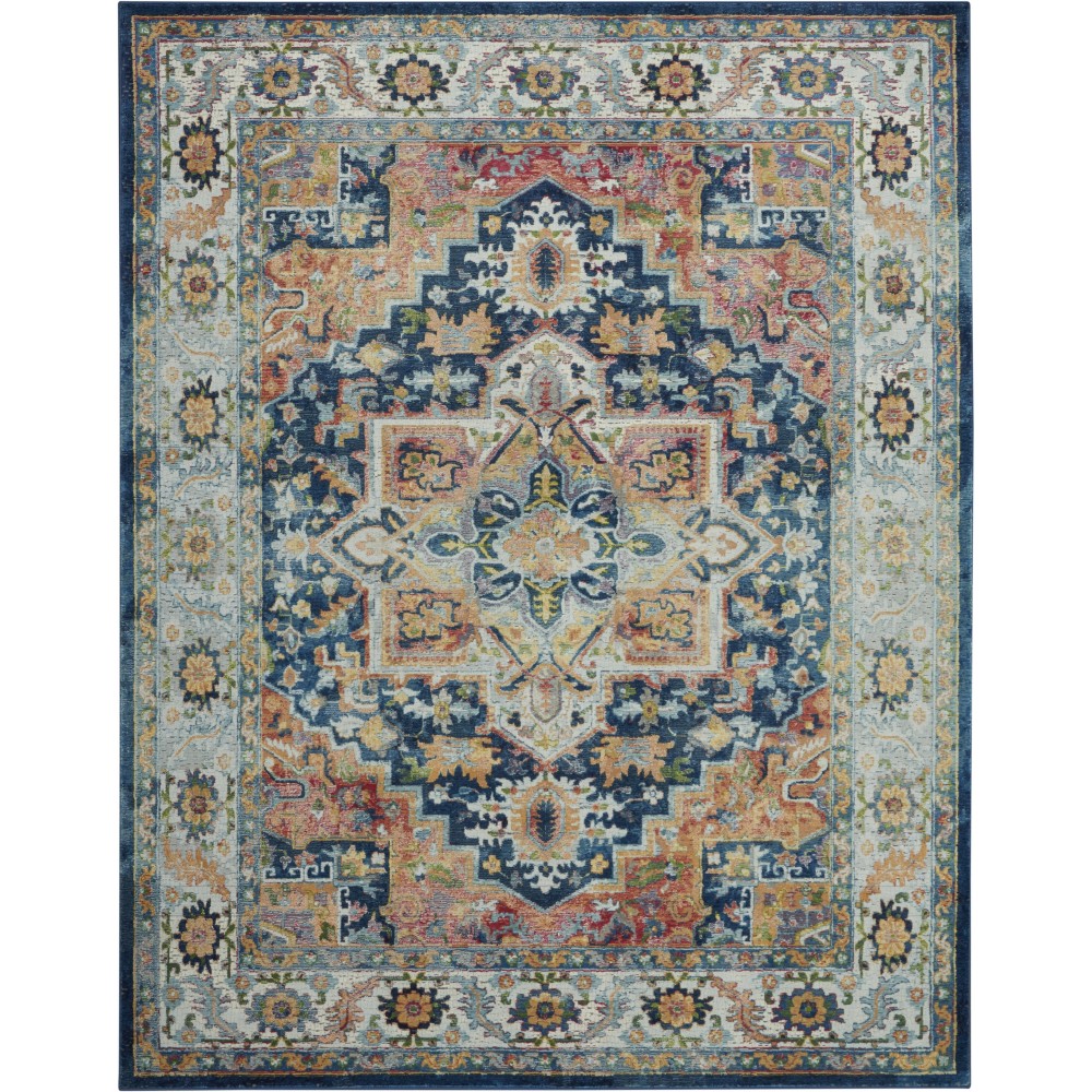 Nourison Ankara Global ANR11 Area Rug, Blue/Multicolor, 8'11" x 11'10"