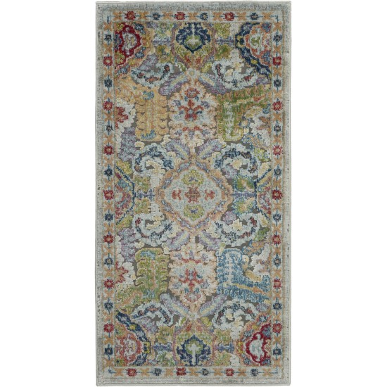 Nourison Ankara Global ANR12 Area Rug, Grey/Multicolor, 2' x 4'