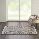 Nourison Ankara Global ANR12 Area Rug, Grey/Multicolor, 2' x 4'