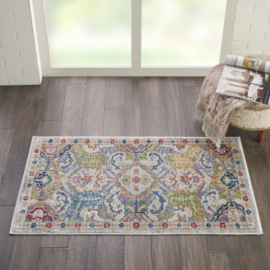 Nourison Ankara Global ANR12 Area Rug, Grey/Multicolor, 2' x 4'