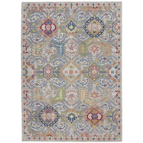 Nourison Ankara Global ANR12 Area Rug, Grey/Multicolor, 5'3" x 7'6"