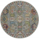 Nourison Ankara Global ANR12 Area Rug, Grey/Multicolor, 6' x Round