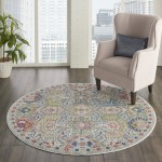 Nourison Ankara Global ANR12 Area Rug, Grey/Multicolor, 6' x Round