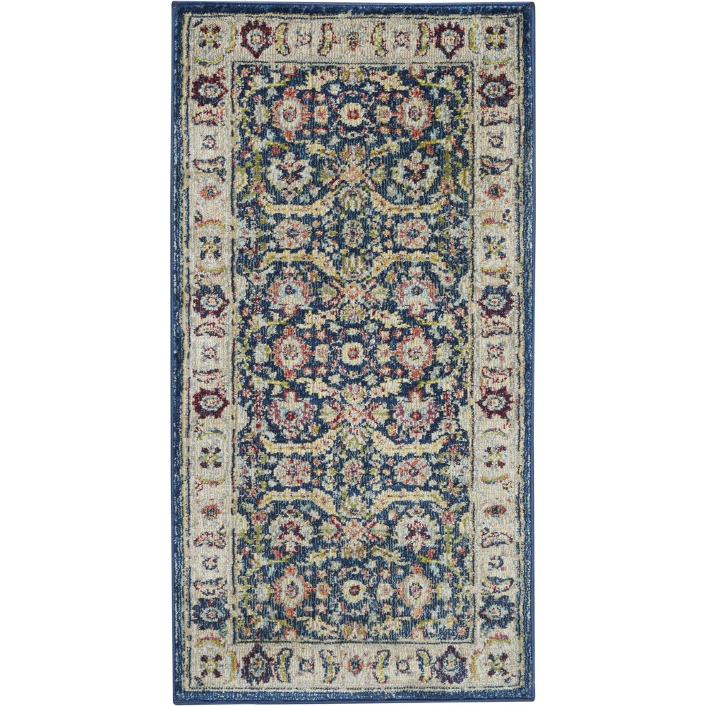 Nourison Ankara Global ANR13 Area Rug, Navy/Multicolor, 2' x 4'