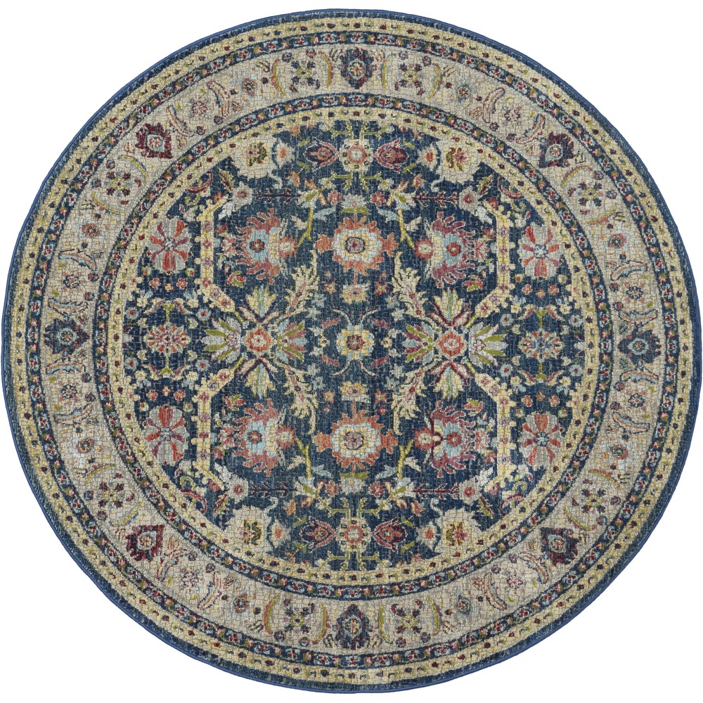 Nourison Ankara Global ANR13 Area Rug, Navy/Multicolor, 4' x Round Nourison Ankara Global ANR13 Area Rug, Navy/Multicolor, 4' x Round