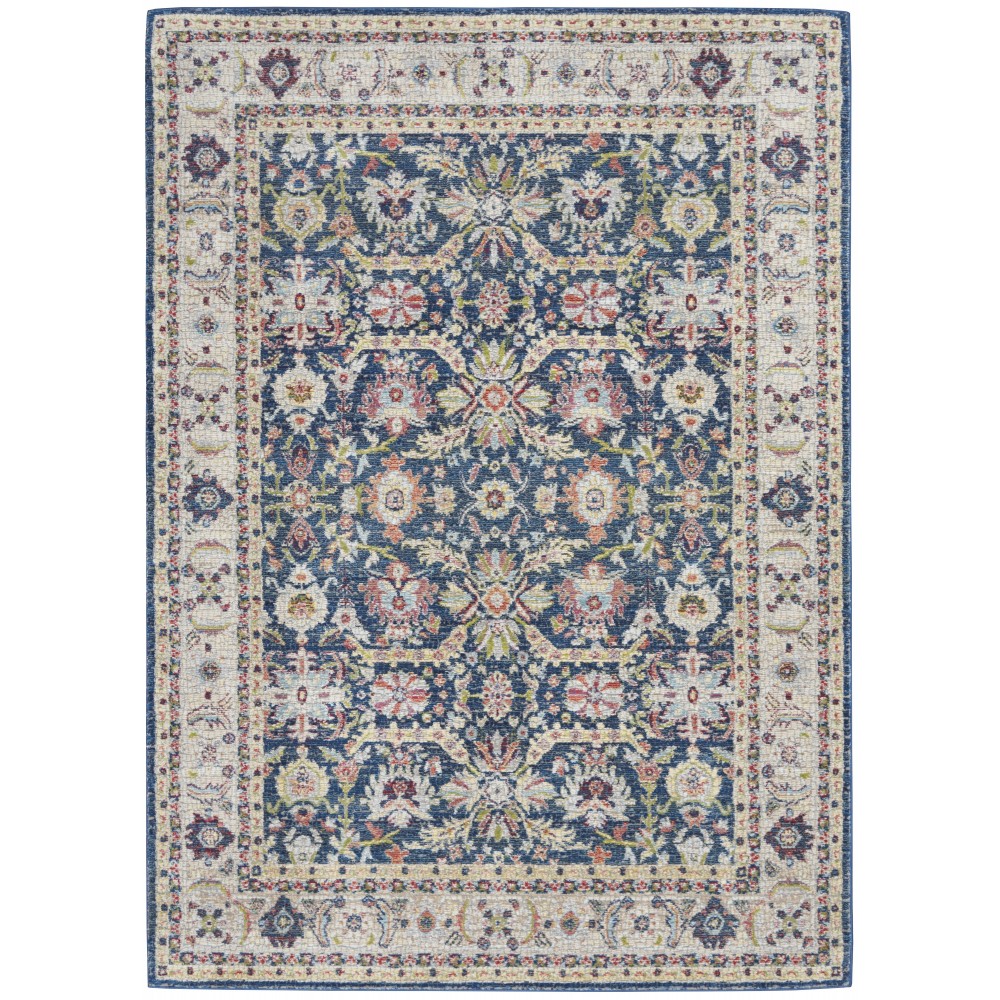 Nourison Ankara Global ANR13 Area Rug, Navy/Multicolor, 5'3" x 7'6" Nourison Ankara Global ANR13 Area Rug, Navy/Multicolor, 5'3" x 7'6"