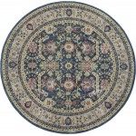 Nourison Ankara Global ANR13 Area Rug, Navy/Multicolor, 6' x Round