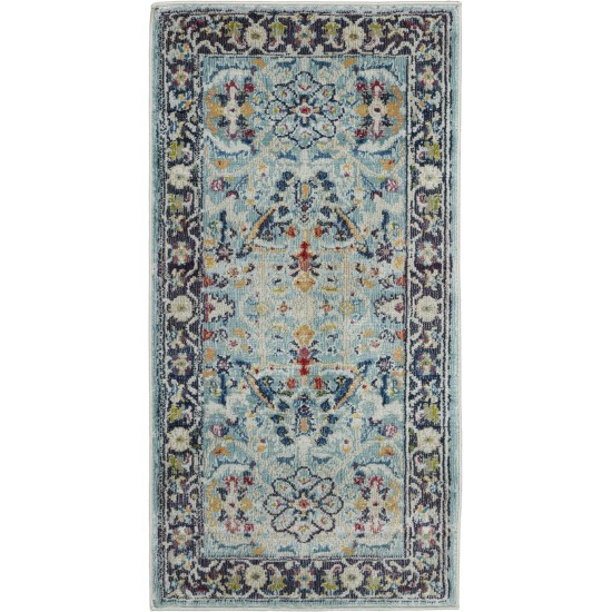 Nourison Ankara Global ANR14 Area Rug, Teal/Multicolor, 2' x 4'