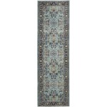 Nourison Ankara Global ANR14 Runner Rug, Teal/Multicolor, 2' x 6'