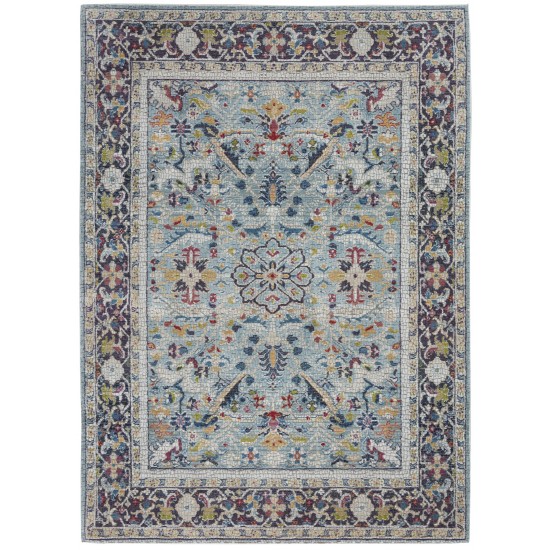 Nourison Ankara Global ANR14 Area Rug, Teal/Multicolor, 4' x 6'