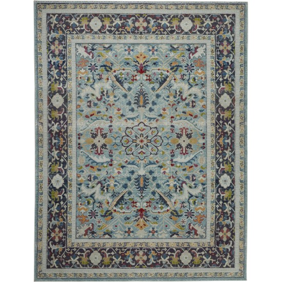 Nourison Ankara Global ANR14 Area Rug, Teal/Multicolor, 7'10" x 9'10"
