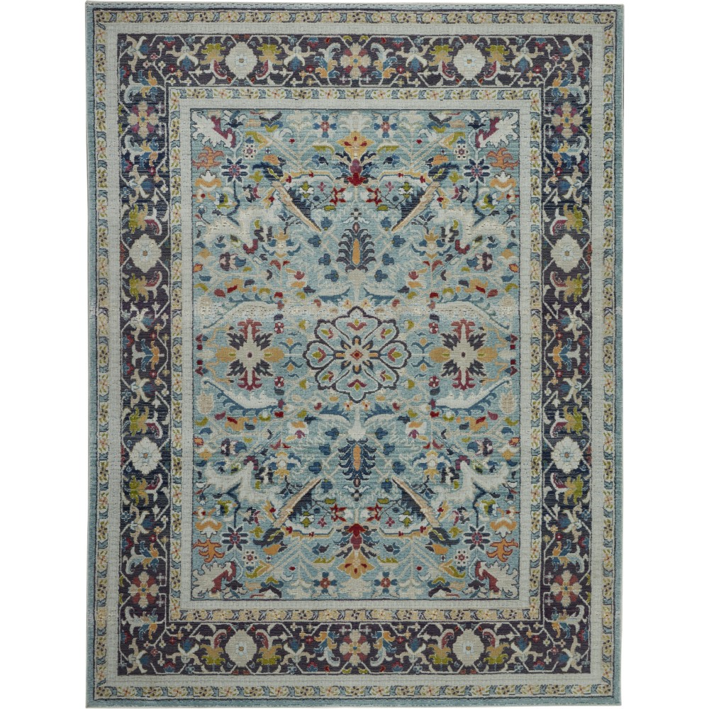 Nourison Ankara Global ANR14 Area Rug, Teal/Multicolor, 7'10" x 9'10"