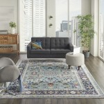 Nourison Ankara Global ANR14 Area Rug, Teal/Multicolor, 7'10" x 9'10"