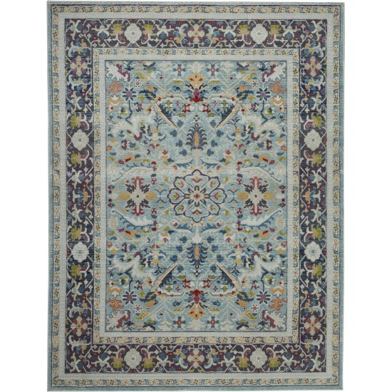 Nourison Ankara Global ANR14 Area Rug, Teal/Multicolor, 8'11" x 11'10"