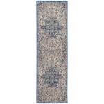 Nourison Ankara Global ANR15 Runner Rug, Grey/Navy, 2'4" x 8'