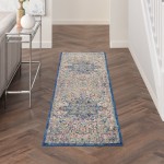 Nourison Ankara Global ANR15 Runner Rug, Grey/Navy, 2'4" x 8'