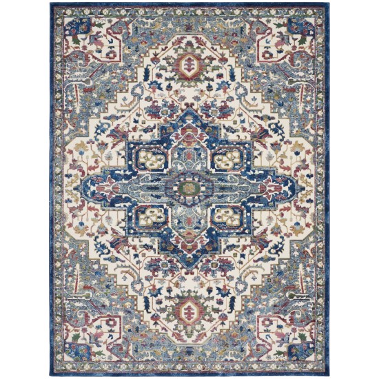 Nourison Ankara Global ANR15 Area Rug, Ivory/Navy, 7'10" x 9'10"