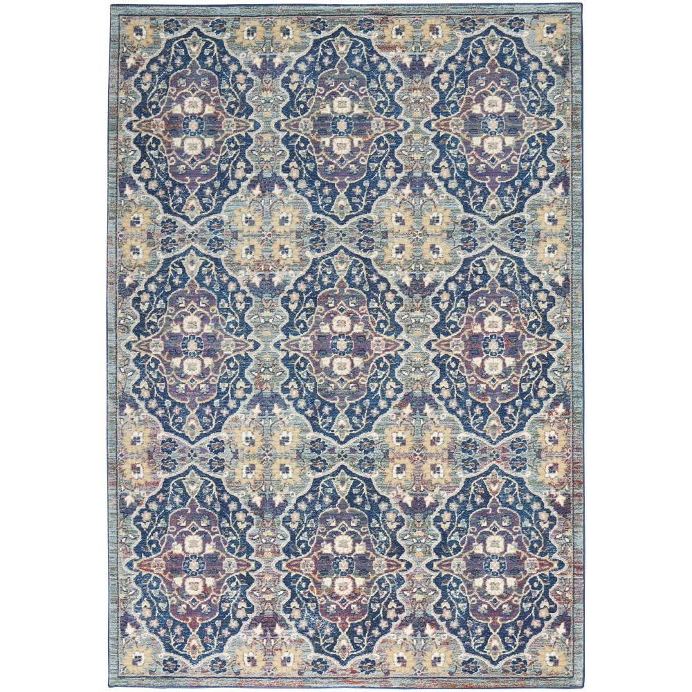 Nourison Ankara Global ANR16 Area Rug, Navy/Multicolor, 4' x 6'