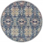 Nourison Ankara Global ANR16 Area Rug, Navy/Multicolor, 4' x Round