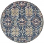 Nourison Ankara Global ANR16 Area Rug, Navy/Multicolor, 6' x Round