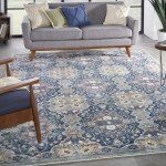 Nourison Ankara Global ANR16 Area Rug, Navy/Multicolor, 7'10" x 9'10"