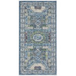 Nourison Ankara Global ANR17 Runner Rug, Ivory/Light Blue, 2' x 4'