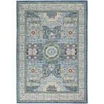 Nourison Ankara Global ANR17 Area Rug, Ivory/Light Blue, 4' x 6'