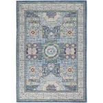 Nourison Ankara Global ANR17 Area Rug, Ivory/Light Blue, 5'3" x 7'6"