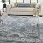 Nourison Ankara Global ANR17 Area Rug, Ivory/Light Blue, 8'10" x 11'10"