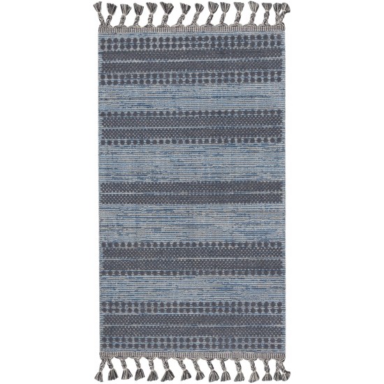 Nourison Asilah ASI02 Area Rug, Light/Blue/Charcoal, 2'2" x 4'5"