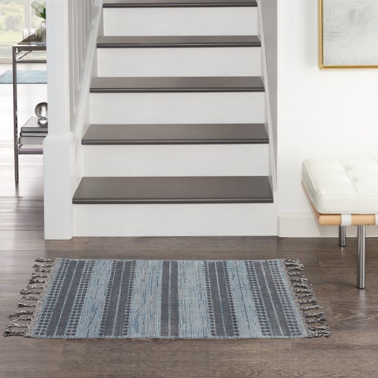 Nourison Asilah ASI02 Area Rug, Light/Blue/Charcoal, 2'2" x 4'5"