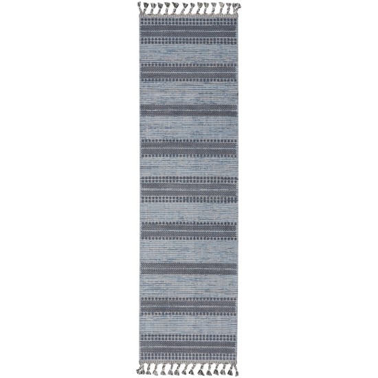 Nourison Asilah ASI02 Runner Rug, Light/Blue/Charcoal, 2'2" x 8'2"