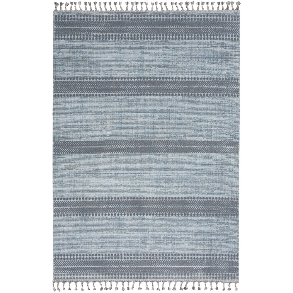 Nourison Asilah ASI02 Area Rug, Light/Blue/Charcoal, 4' x 6'2"