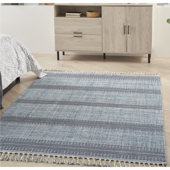 Nourison Asilah ASI02 Area Rug, Light/Blue/Charcoal, 4' x 6'2"