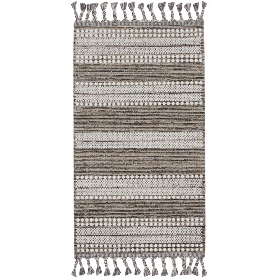 Nourison Asilah ASI02 Area Rug, Mocha/Ivory, 2'2" x 4'5"