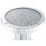 ACME Ornat End Table, Mirrored & Faux Stones