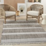 Nourison Asilah ASI02 Area Rug, Mocha/Ivory, 4' x 6'2"