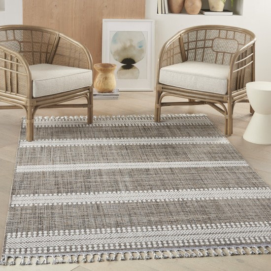 Nourison Asilah ASI02 Area Rug, Mocha/Ivory, 5'3" x 7'11"