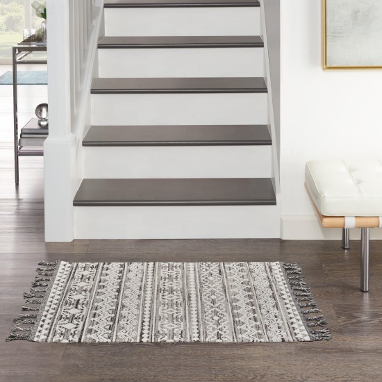 Nourison Asilah ASI03 Area Rug, Grey/Ivory, 2'2" x 4'5"