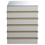 ACME Osma End Table, Mirrored & Gold