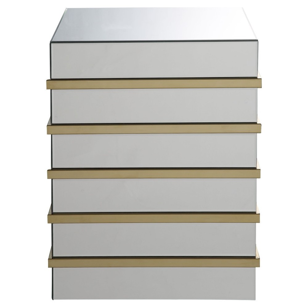 ACME Osma End Table, Mirrored & Gold ACME Osma End Table, Mirrored & Gold
