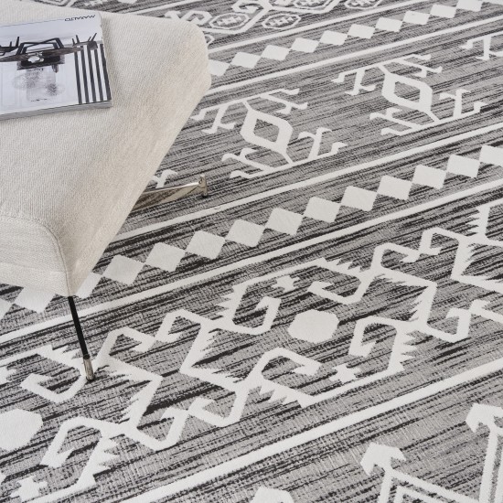 Nourison Asilah ASI03 Area Rug, Grey/Ivory, 7'10" x 10'6"