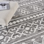 Nourison Asilah ASI03 Area Rug, Grey/Ivory, 9' x 12'2"