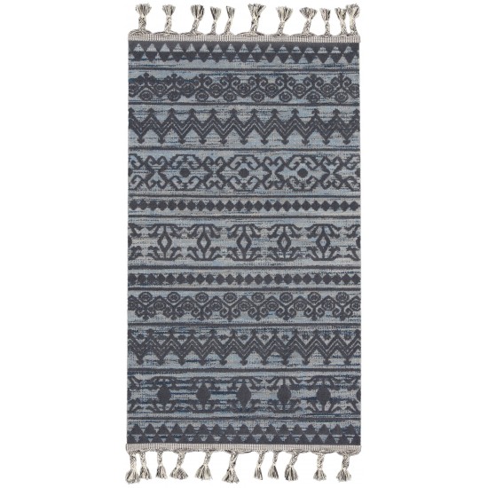 Nourison Asilah ASI03 Area Rug, Light/Blue/Charcoal, 2'2" x 4'5"