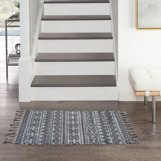 Nourison Asilah ASI03 Area Rug, Light/Blue/Charcoal, 2'2" x 4'5"