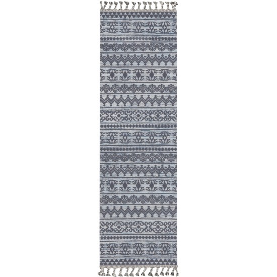 Nourison Asilah ASI03 Runner Rug, Light/Blue/Charcoal, 2'2" x 8'2"