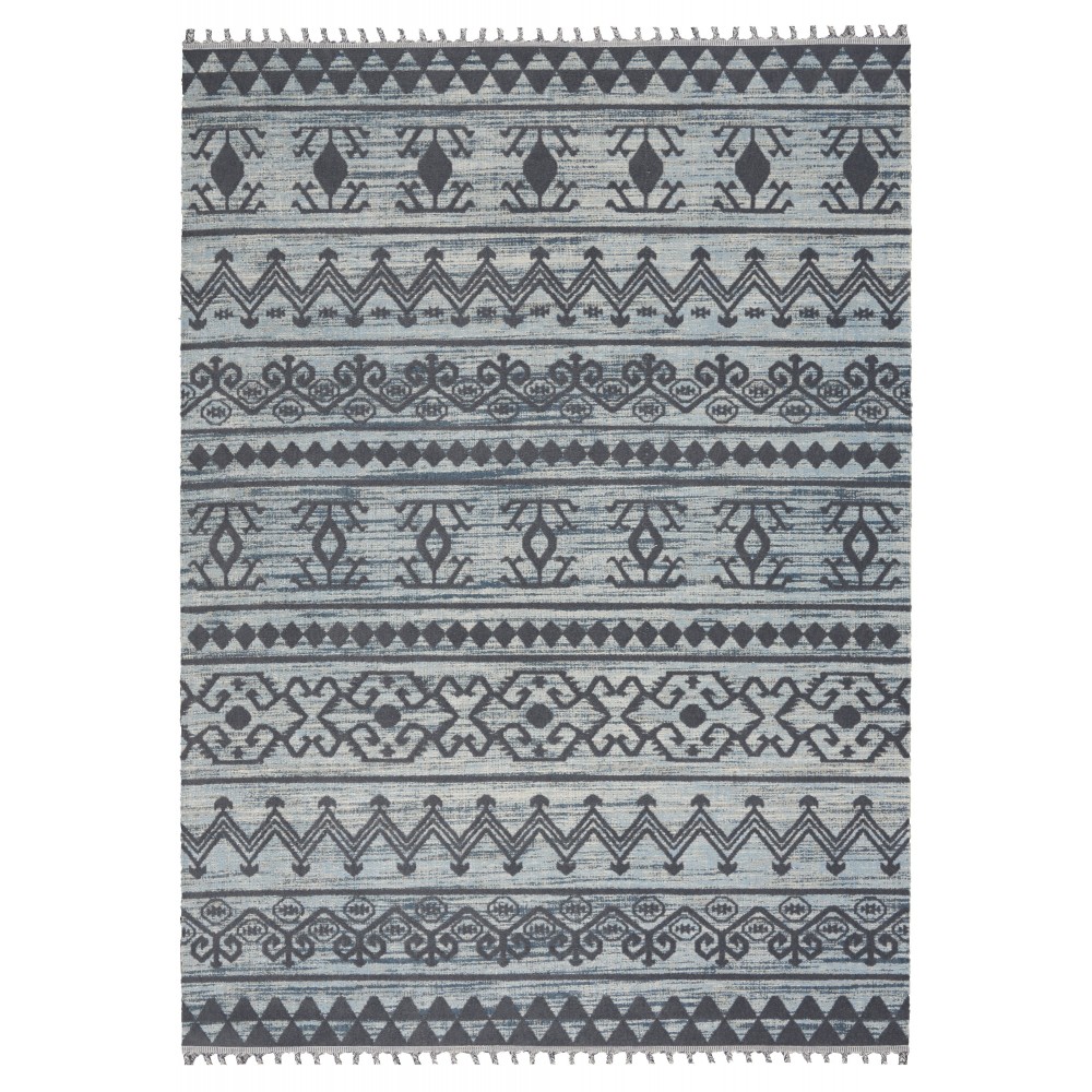 Nourison Asilah ASI03 Area Rug, Light/Blue/Charcoal, 4' x 6'2"